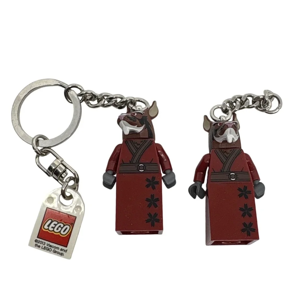 2 LEGO TMNT Master Splinter Keychain Lot 2013 Viacom Minifigure Dark Red Robe